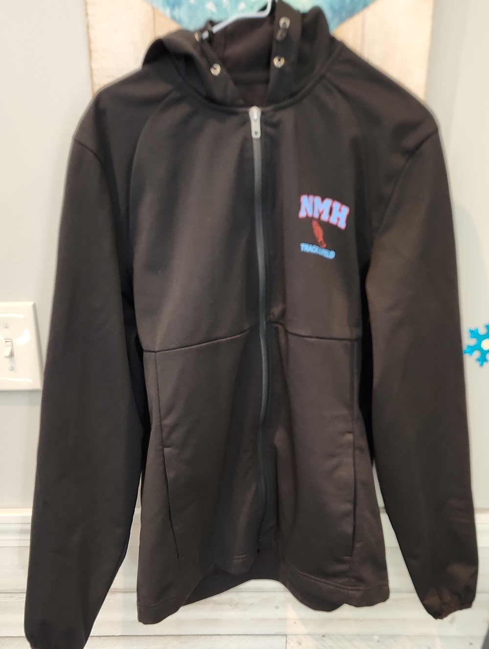 Sport-Tek Black Zip Hoodie w/NMH Track & Field Lightweight Jacket Sz M